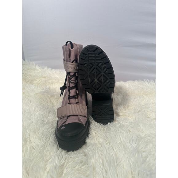 CONVERSE Womens Amethyst Grey Love Fearlessly Chuck Taylor All Star 5.5 - Picture 9 of 10